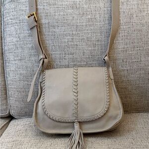 Brio leather crossbody by HOBO in bone (cream) velvet leather